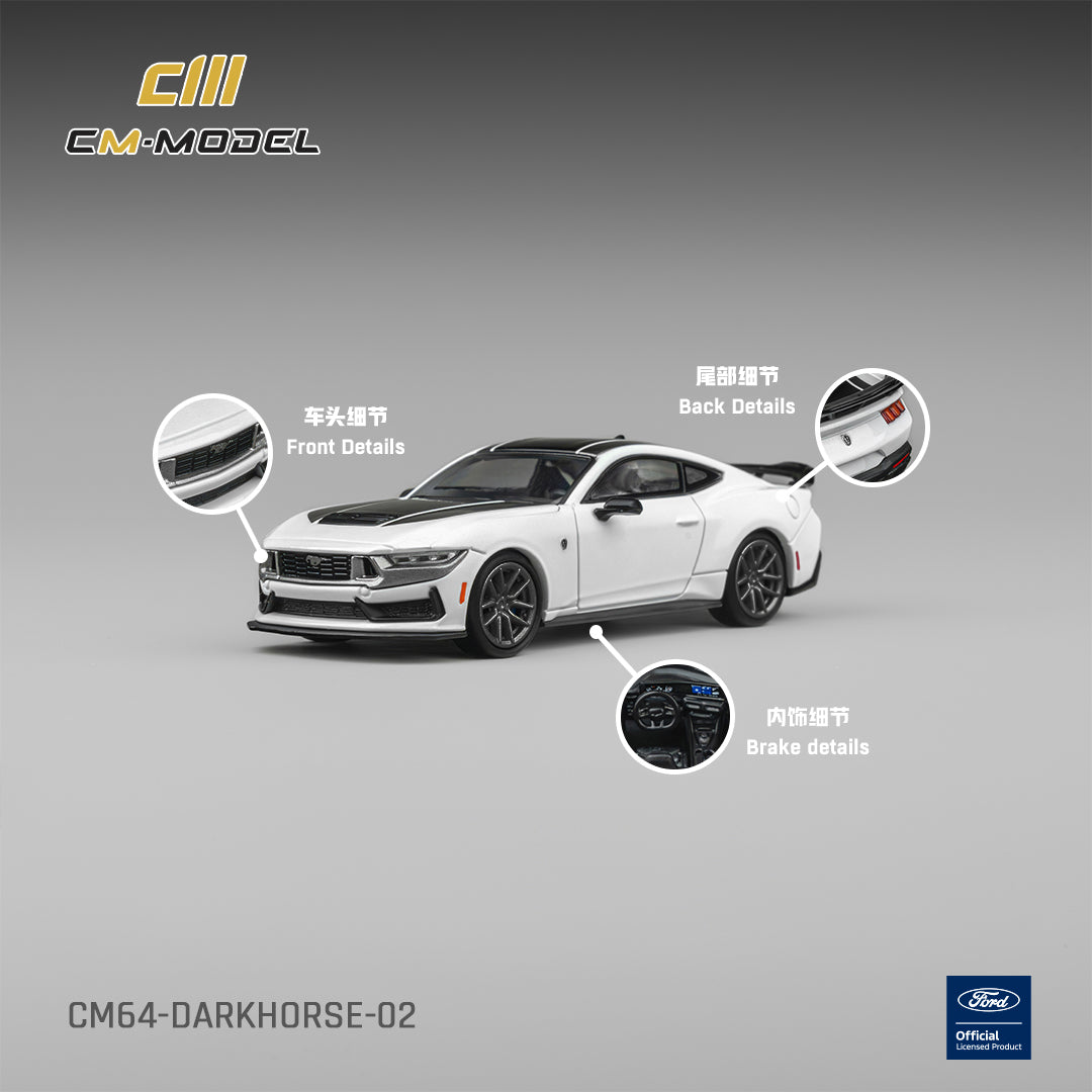 (Pre-Order) (CM64-Darkhorse-02) Ford Mustang DarkHorse Oxford White