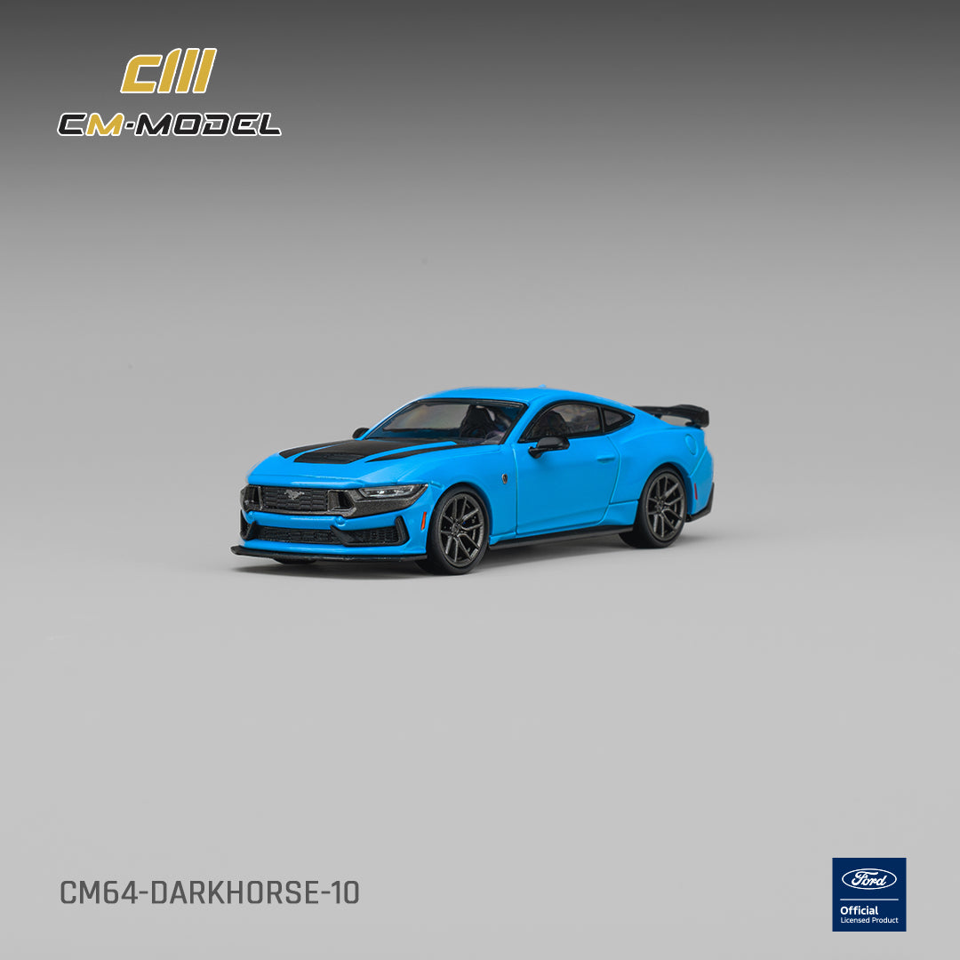 (Pre-Order) (CM64-Darkhorse-03) Ford Darkhorse Blue with Black Hood Stripes