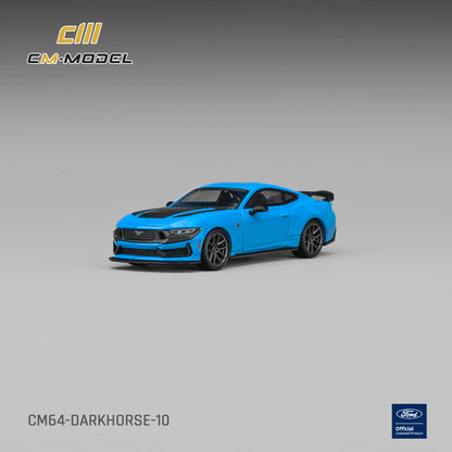 (Pre-Order) (CM64-Darkhorse-03) Ford Darkhorse Blue with Black Hood Stripes