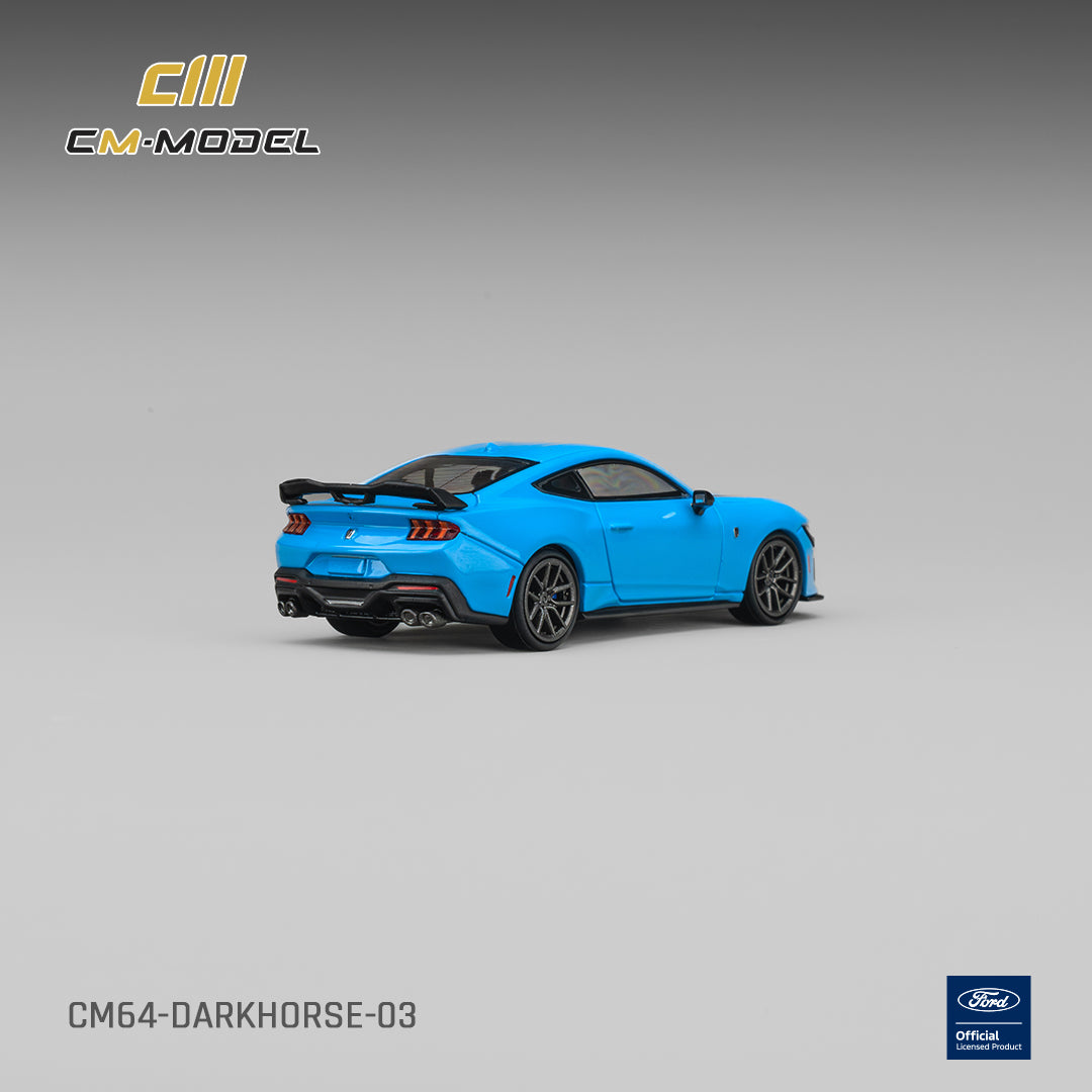 (Pre-Order) (CM64-Darkhorse-03) Ford Darkhorse Blue with Black Hood Stripes
