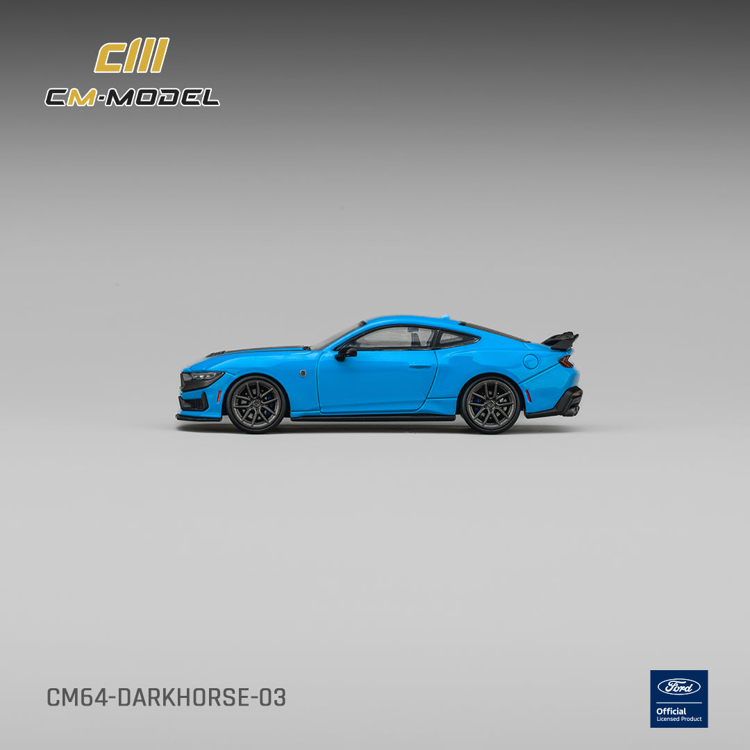 (Pre-Order) (CM64-Darkhorse-03) Ford Darkhorse Blue with Black Hood Stripes
