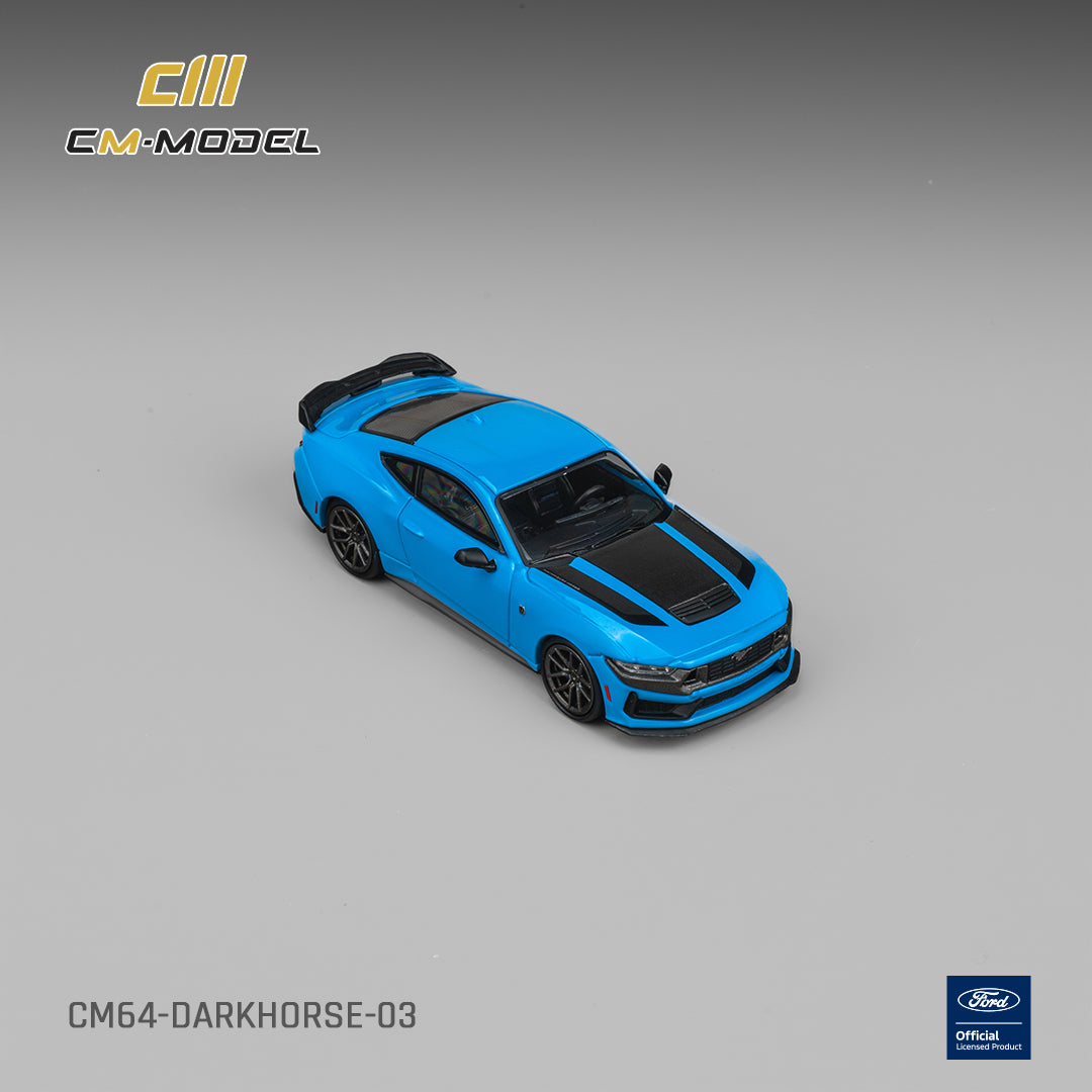 (Pre-Order) (CM64-Darkhorse-03) Ford Darkhorse Blue with Black Hood Stripes