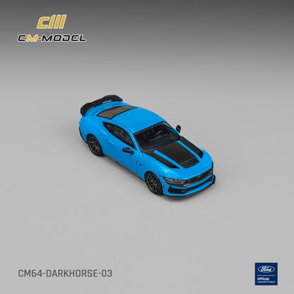(Pre-Order) (CM64-Darkhorse-03) Ford Darkhorse Blue with Black Hood Stripes