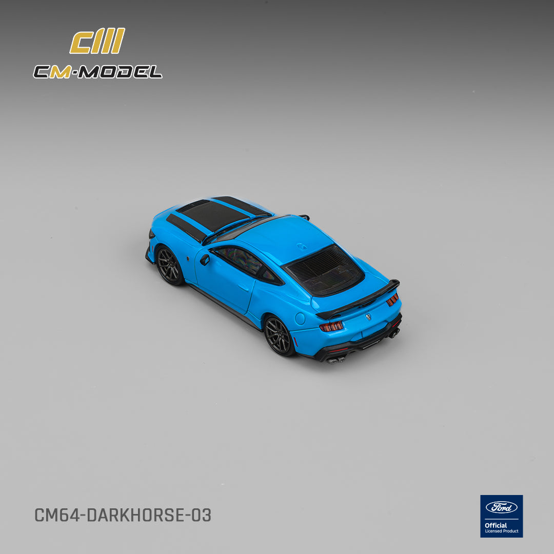 (Pre-Order) (CM64-Darkhorse-03) Ford Darkhorse Blue with Black Hood Stripes