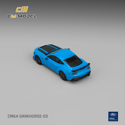 (Pre-Order) (CM64-Darkhorse-03) Ford Darkhorse Blue with Black Hood Stripes