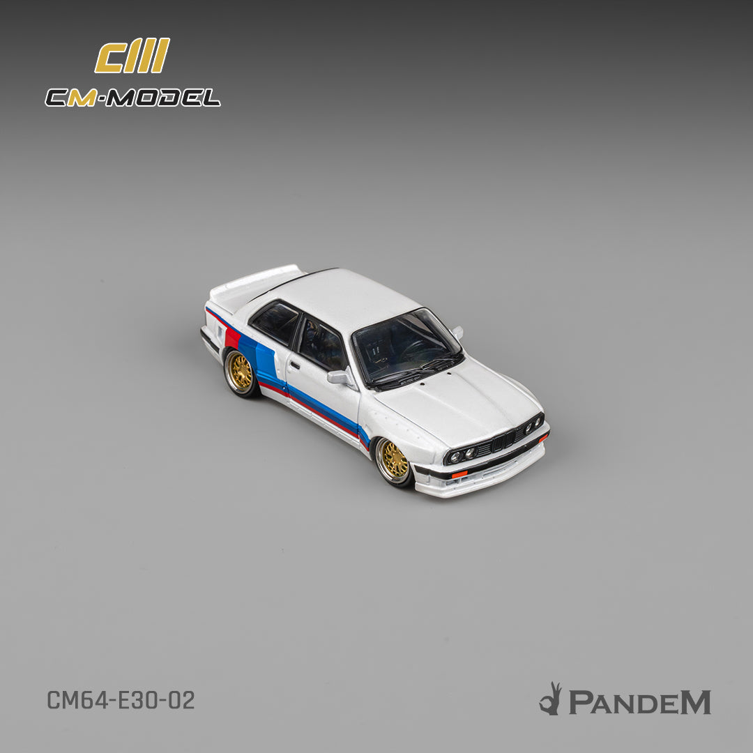 (Pre-Order)(CM64-E30-02) Pandem M3 E30 Alpine White with M Tri-Stripes