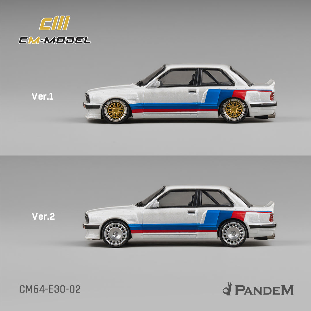 (Pre-Order)(CM64-E30-02) Pandem M3 E30 Alpine White with M Tri-Stripes