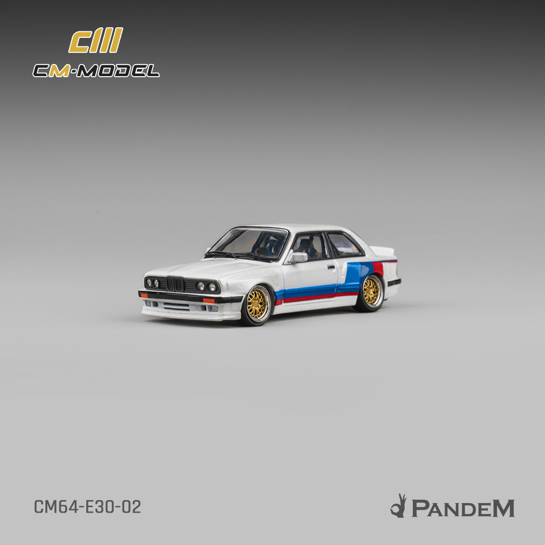 (Pre-Order)(CM64-E30-02) Pandem M3 E30 Alpine White with M Tri-Stripes