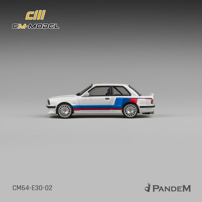 (Pre-Order)(CM64-E30-02) Pandem M3 E30 Alpine White with M Tri-Stripes
