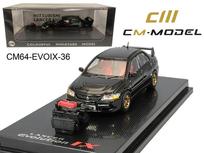 Mitsubishi Lancer Evo IX with engine