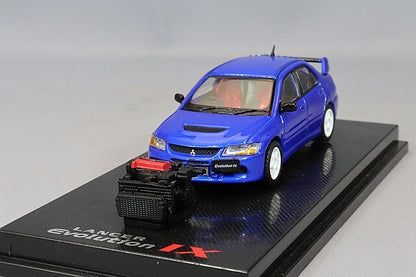 Mitsubishi Lancer Evo IX Blue with engine