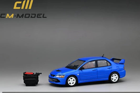 Mitsubishi Lancer Evo IX Blue with engine