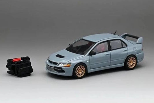 Mitsubishi Lancer Evo IX Gray with engine