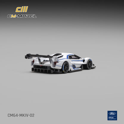 (Pre-Order) (CM64-MKIV-02) Ford GT Mk IV 
Frozen White & Sonic Blue Pearl J-1
J-1
