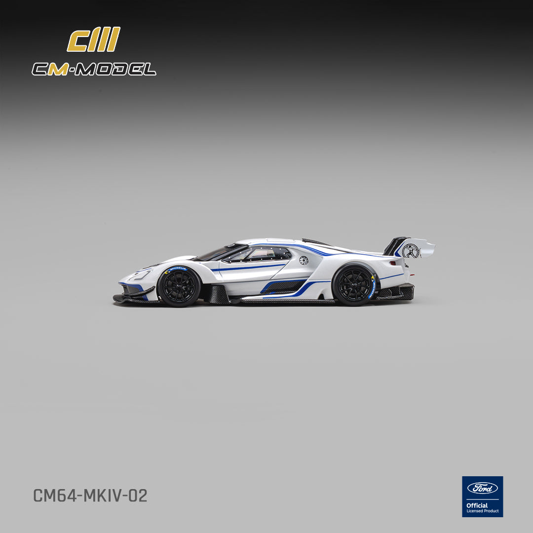 (Pre-Order) (CM64-MKIV-02) Ford GT Mk IV 
Frozen White & Sonic Blue Pearl J-1
J-1