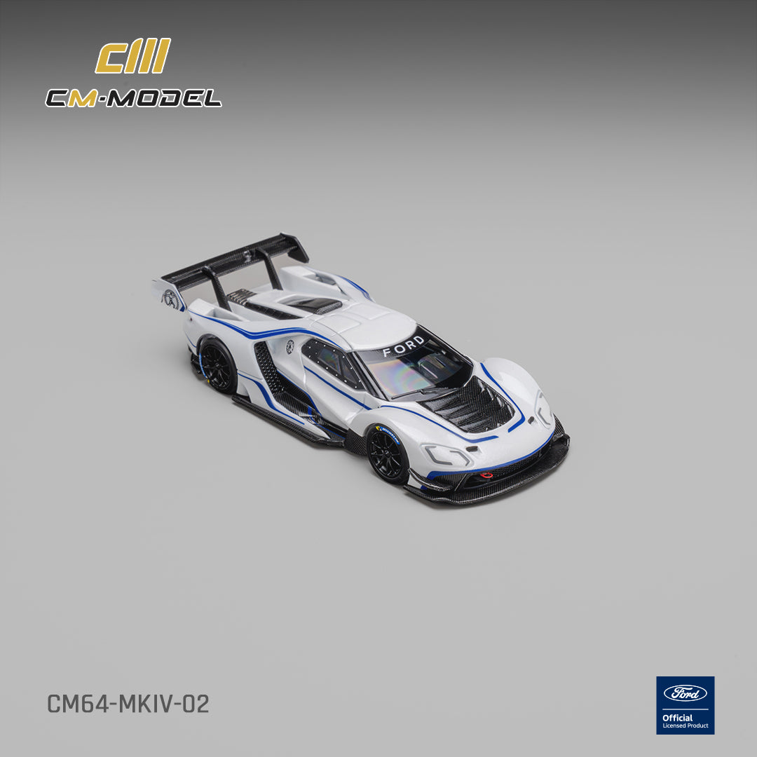 (Pre-Order) (CM64-MKIV-02) Ford GT Mk IV 
Frozen White & Sonic Blue Pearl J-1
J-1
