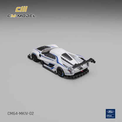 (Pre-Order) (CM64-MKIV-02) Ford GT Mk IV 
Frozen White & Sonic Blue Pearl J-1
J-1
