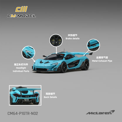 (Pre-Order) (CM64-P1GTR-N02) McLaren P1 GTR Iridium Blue
