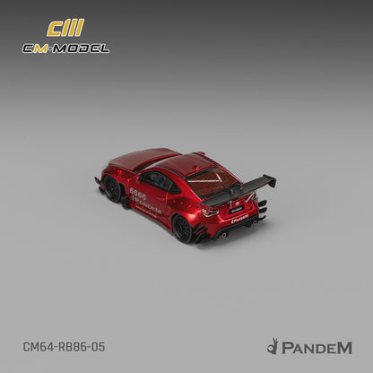(Pre-Order) (CM64-RB86-05) Toyota GT86 Pandem Widebody V3.5 Metallic red