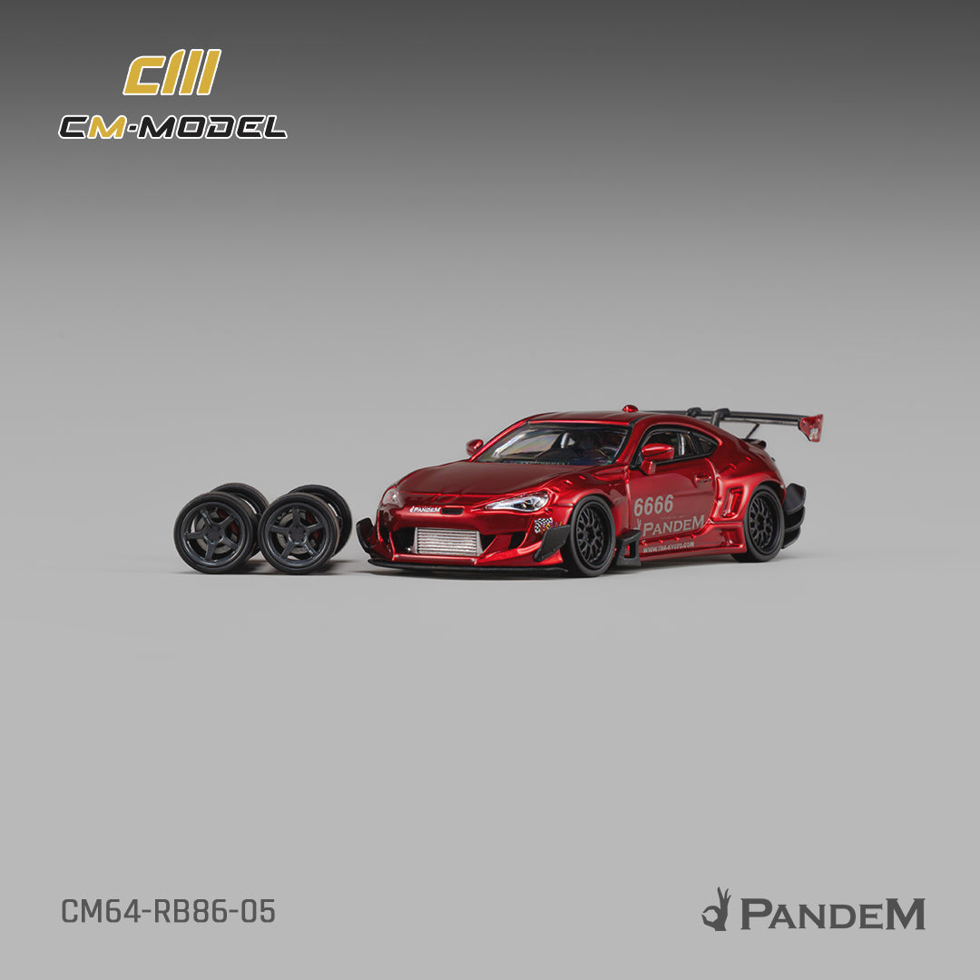 (Pre-Order) (CM64-RB86-05) Toyota GT86 Pandem Widebody V3.5 Metallic red