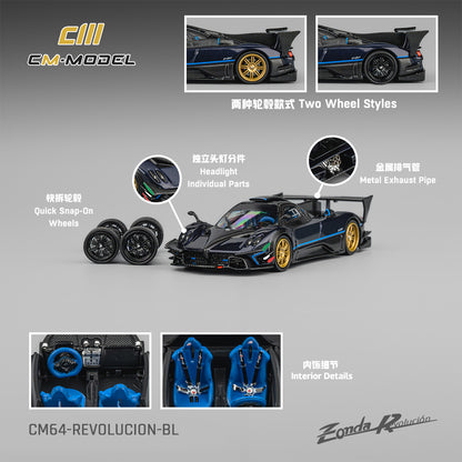 (Pre-Order)(CM64-Revolucion-BL) Pagani Zonda Revlucion Metallic Blue