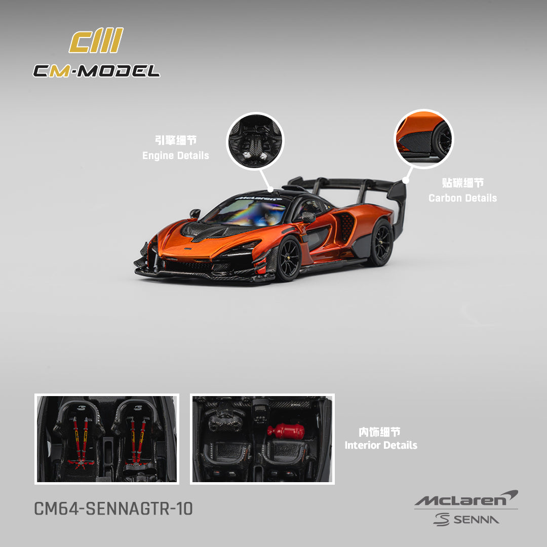 (Pre-Order) (CM64-SennaGTR-10) Mclaren Senna GTR Volcano Orange