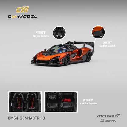 (Pre-Order) (CM64-SennaGTR-10) Mclaren Senna GTR Volcano Orange