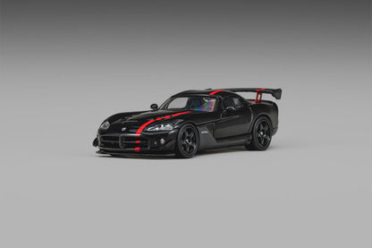 (Pre-Order) (CM64-ViperZBII-02A) Dodge Viper ACR(ZBII) Black with Red Racing Stripes