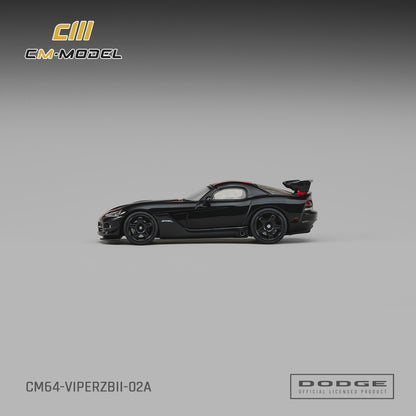 (Pre-Order) (CM64-ViperZBII-02A) Dodge Viper ACR(ZBII) Black with Red Racing Stripes