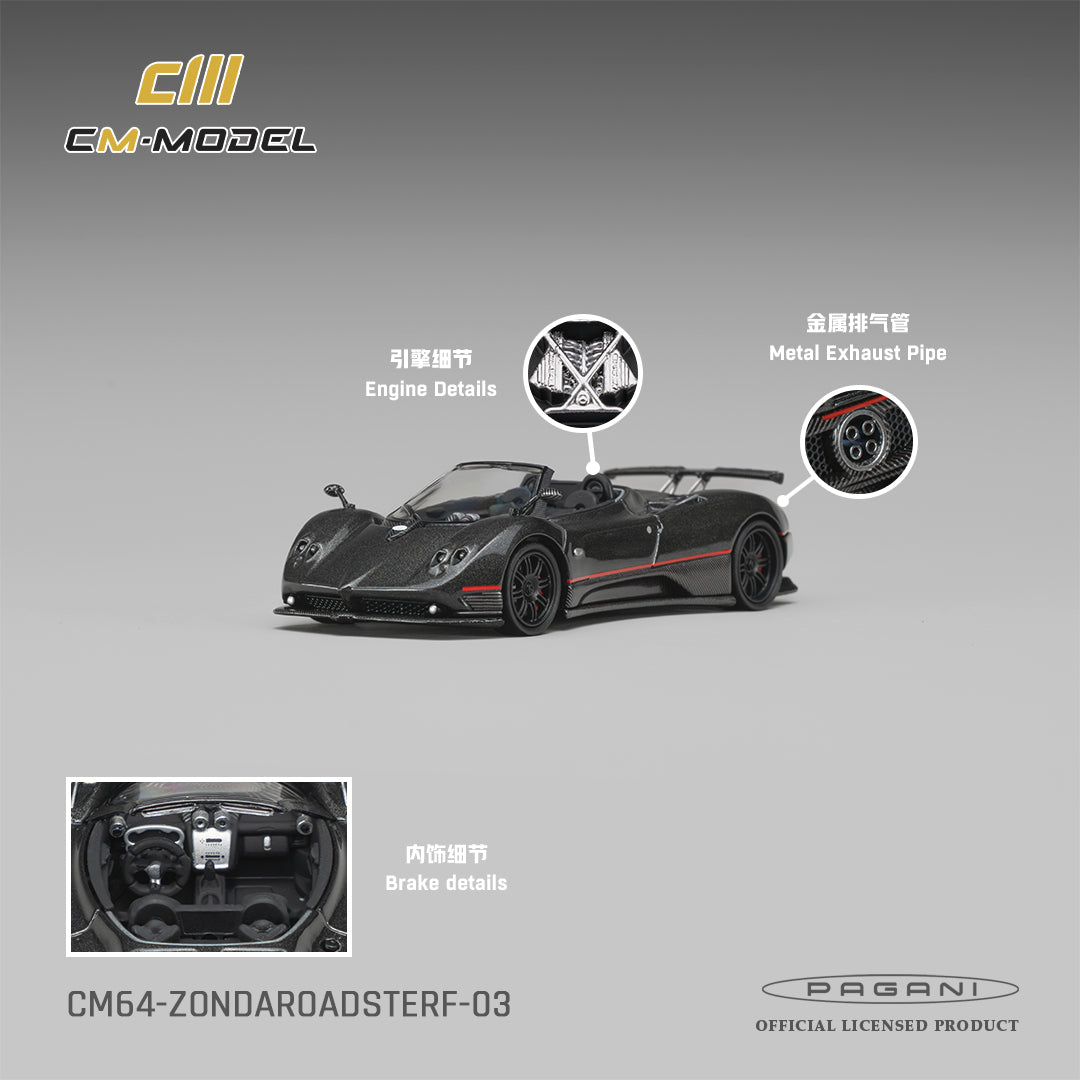 (Pre-Order) (CM64-ZONDAROADSTERF-03) Pagani ZondaF Roadster Montecarlo Gray