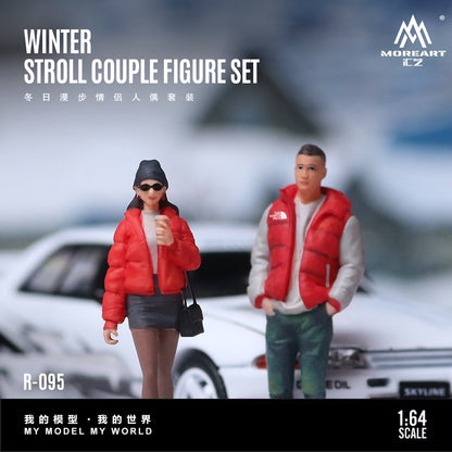 (Pre-Order) (MO223095) Winter Walk Couple Set Realistic Resin Model