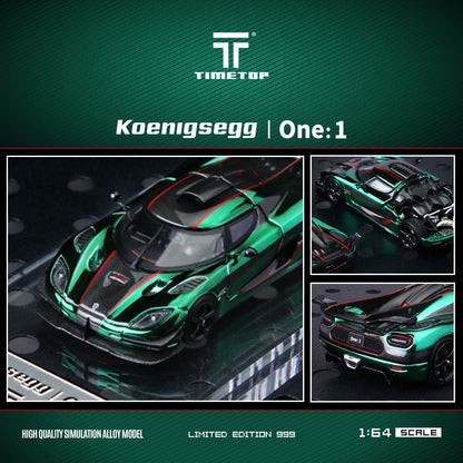 (Pre-Order)(TT644817) Koenigsegg One:1 (Metallic Green)