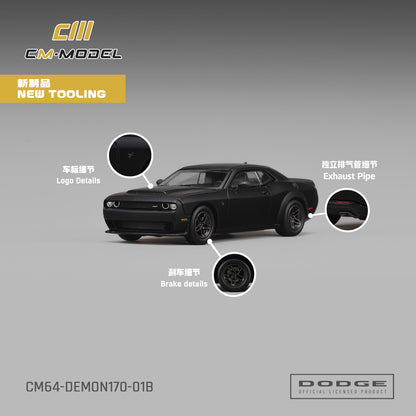 (Pre-Order) (CM64-Demon170-01B) Dodge Demon 170 Matte Black