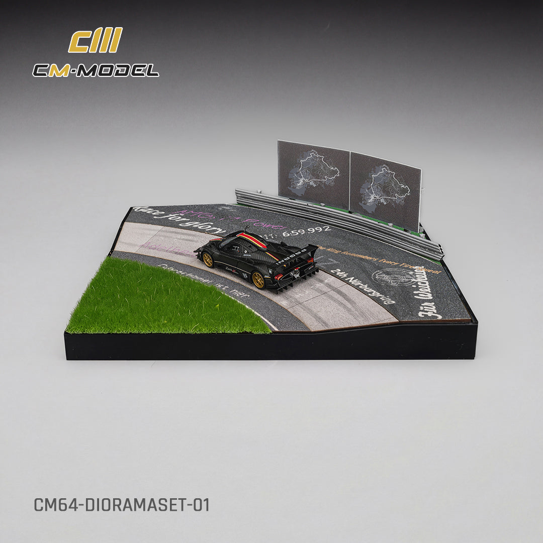 (Pre-Order)(CM64-DIORAMASET-01) Diorama Set + Pagani Zonda Revlucion Drycarbon