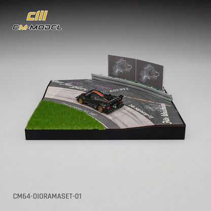 (Pre-Order)(CM64-DIORAMASET-01) Diorama Set + Pagani Zonda Revlucion Drycarbon