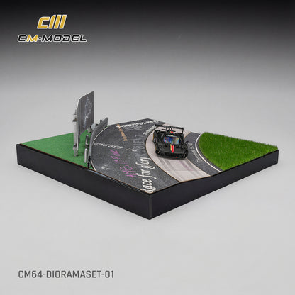 (Pre-Order)(CM64-DIORAMASET-01) Diorama Set + Pagani Zonda Revlucion Drycarbon