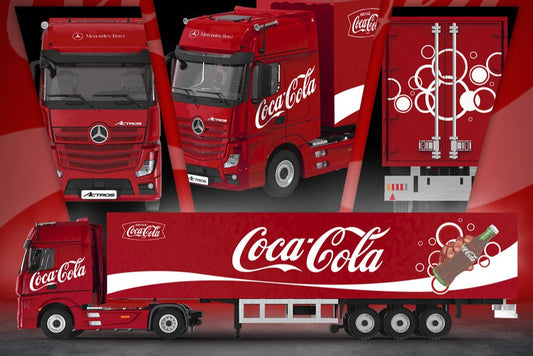 (Pre-Order)(CC646735) Mercedes-Benz Actros container truck (coca cola livery)