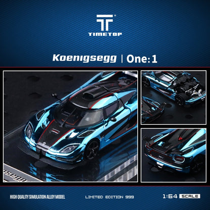 (Pre-Order)(TT644818) Koenigsegg One:1 (Metallic Ice Blue)
