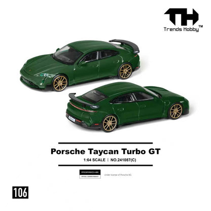 (Pre-Order) 241087(C) Trends Hobby 1/64 Porsche Taycan Turbo GT - GREEN