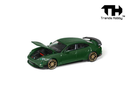 (Pre-Order) 241087(C) Trends Hobby 1/64 Porsche Taycan Turbo GT - GREEN