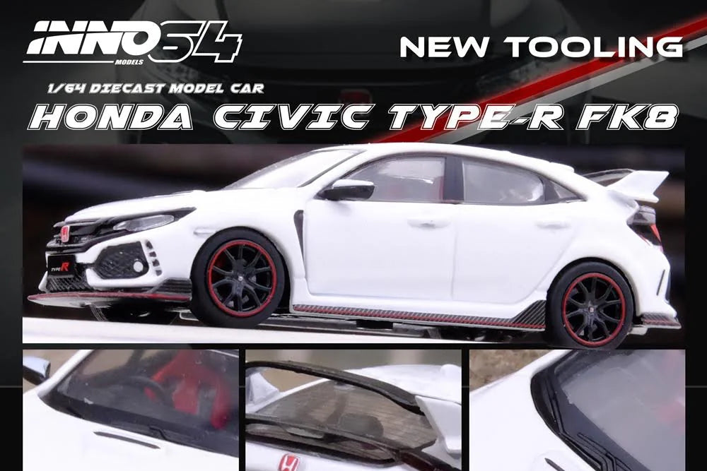 (Pre-Order) (IN64-FK8-WHI) HONDA CIVIC TYPR-R (FK8) (White)