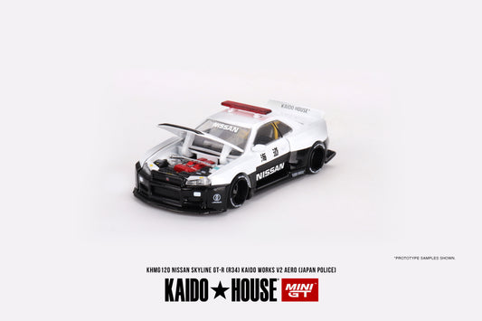(KHMG120) - Nissan Skyline GT-R R34 Kaido Works (V2 Aero) Police