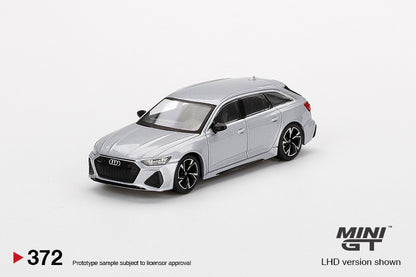 (MGT00372-BL) Audi RS 6 Avant Carbon Black Edition Florett Silver (Blister version)