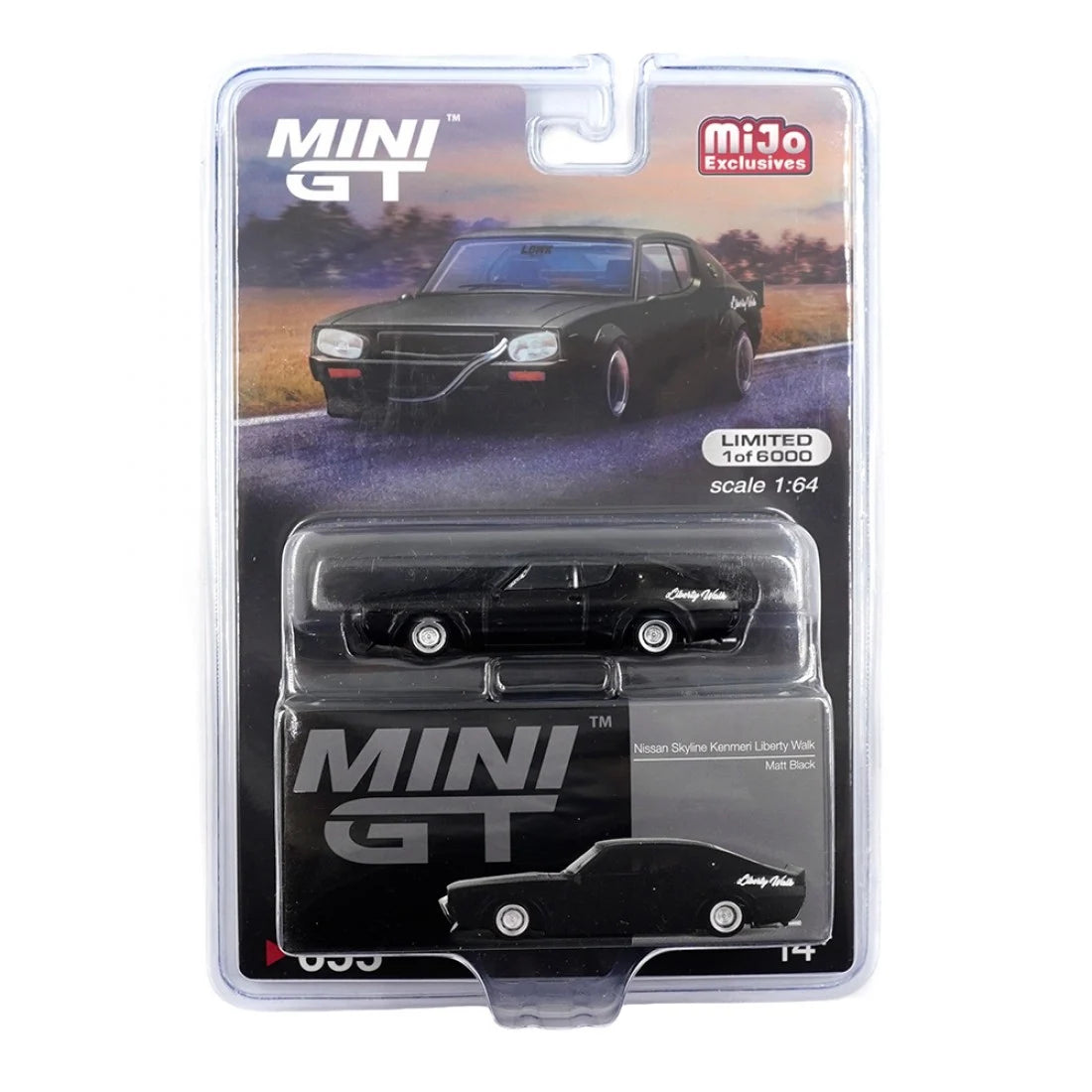 (MGT00655-MJ) - Nissan Skyline Kenmeri Liberty Walk Matt Black (Blister/Mijo Exclusive version) (CHASE)