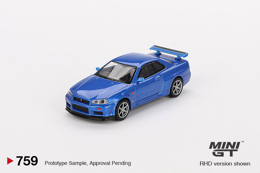 (MGT00759-BL) Nissan Skyline GT-R (R34) V-Spec Bayside Blue (BLISTER VERSION)
