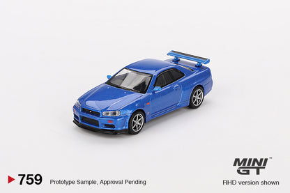 (MGT00759-BL) Nissan Skyline GT-R (R34) V-Spec Bayside Blue (BLISTER VERSION)