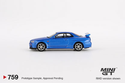 (MGT00759-BL) Nissan Skyline GT-R (R34) V-Spec Bayside Blue (BLISTER VERSION)