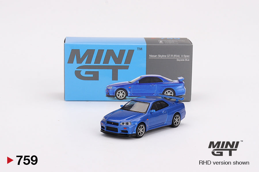 (MGT00759-BL) Nissan Skyline GT-R (R34) V-Spec Bayside Blue (BLISTER VERSION)