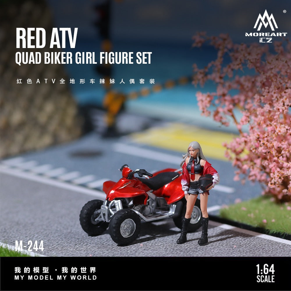 (Pre-Order) (MO222244) - Red ATV All-Terrain Vehicle with figurine