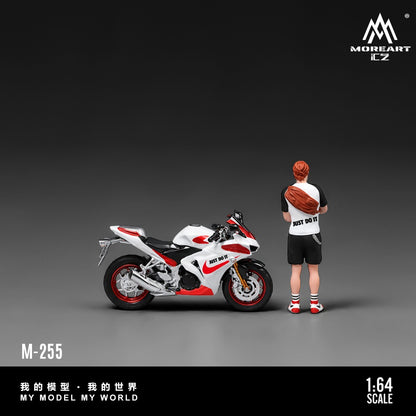(MO222255) MoreArt 1:64 Action Figure Motorcycle Hero Set Resin - Rear Viw 